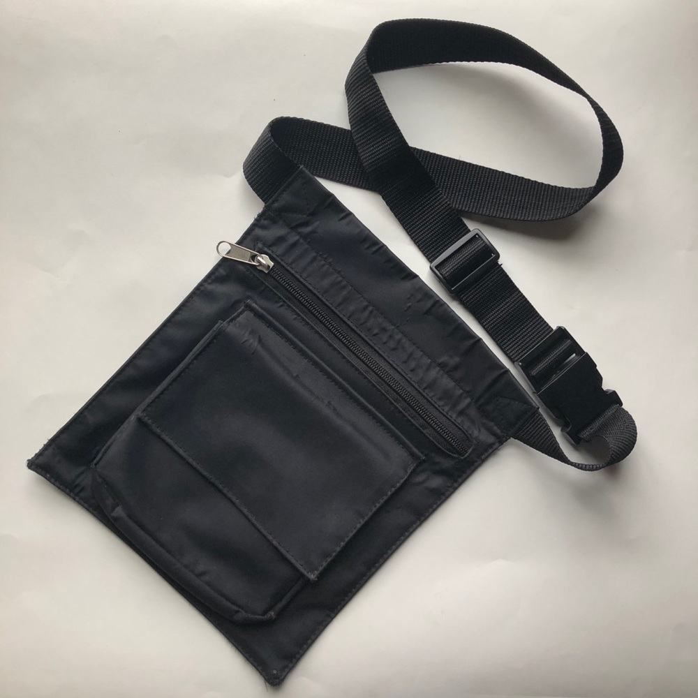 Black Nylon Adjustable Waist Bag / Fanny Pack